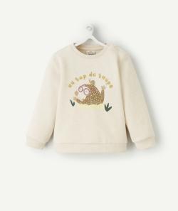 Sweat bébé garçon en fibres recyclées avec motif taupe - 36 M