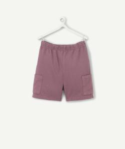 Bermuda bébé garçon en coton bio violet avec poches - 18 M