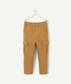 Pantalon relax bébé garçon en coton bio marron et poches cargo - 9 M