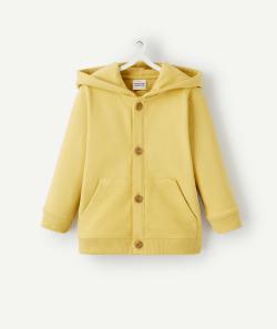 Cardigan à capuche bébé garçon en coton jaune - 9 M
