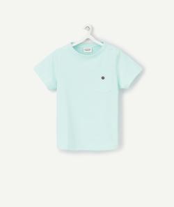 T-shirt bébé garçon vert menthe en coton bio avec poche - 6 M