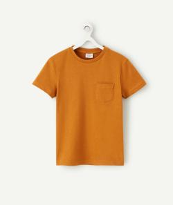 T-shirt manches courtes garçon ocre avec poche - 5 A