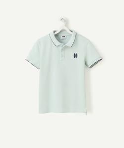 Polo garçon en coton biologique bleu avec motifs surfs brodés - 6 A