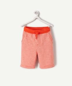 Bermuda garçon en coton rayé rouge et blanc - 6 A