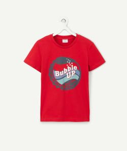T-shirt garçon en coton bio rouge motif capsule - 5 A