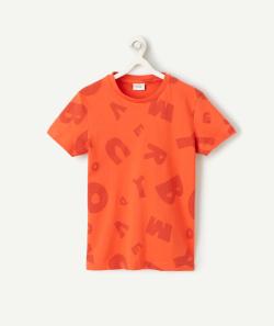 T-shirt garçon en coton bio rouge et formes géométriques - 5 A