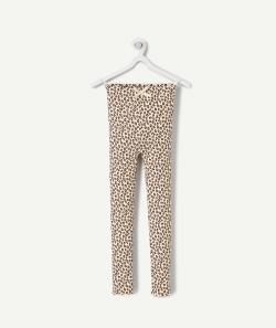 Leeging côtelé fille en coton bio imprimé léopard - 9 A