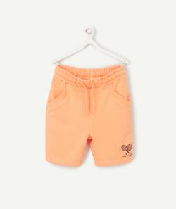 Bermuda droit garçon en fibres recyclées orange - 7 A
