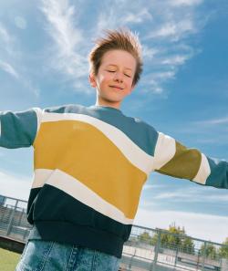 Sweat garçon en fibres recyclées imprimé coloré - 5 A