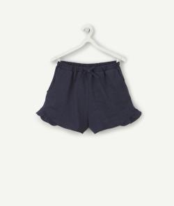 Short fille en coton bio bleu marine - 2-3 A