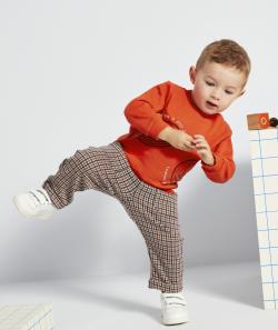 Pantalon bébé garçon à carreaux bleu et marron - 36 M