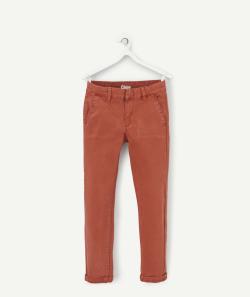 Pantalon chino garçon en fibres recyclées rouille - 6 A