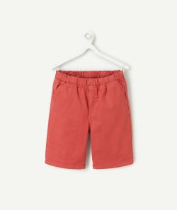 Bermuda droit garçon en coton rouge - 4 A