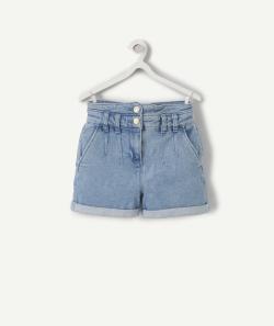 Short mom fille en denim bleu low impact - 14 A