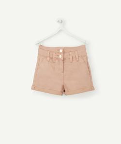 Short taille haute fille en fibres recyclées rose - 14 A
