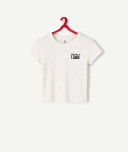 T-shirt fille en coton bio blanc avec message esprit libre - 10 A