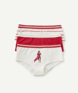 Lot de 3 shorties fille en coton bio rouge super dormeuse - 8 A