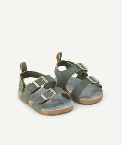 Chaussons style sandales bébé garçon verts avec boucles - 3-6 M
