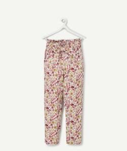 Pantalon fille en viscose responsable et imprimé fleuri - 8 A