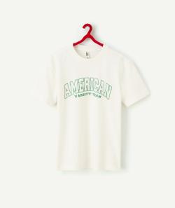 T-shirt mixte en coton bio écru avec message vert - 10 A