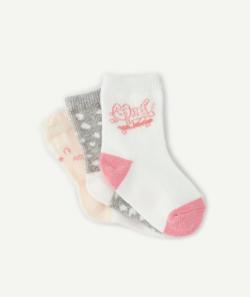 Lot de 3 paires de chaussettes bébé fille thème chat - 18-20