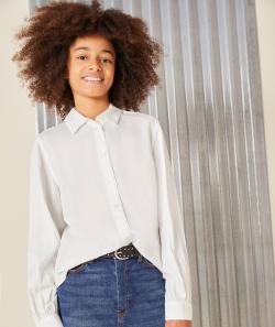 Chemise blanche fille en viscose responsable - 10 A