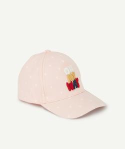 Casquette fille en coton rose pâle avec message et coeurs - 12-14 A
