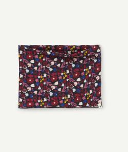 Snood fille en coton bleu marine imprimé fleuri - TU
