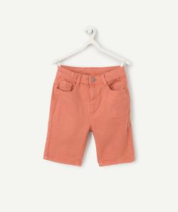 Bermuda slim garçon en fibres recyclées rouge brique - 12 A