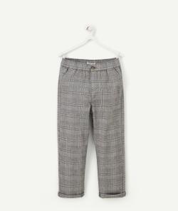 Pantalon relax garçon gris à carreaux - 2-3 A