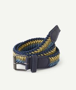 Ceinture garçon torsadée bleu et vert - 50-55