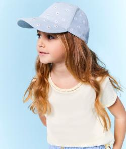 T-shirt manches courtes fille en coton bio jaune pâle ajouré - 5 A