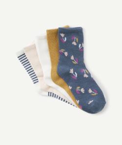Lot de 5 paires de chaussettes mi-hautes fille blanches et vertes - 35-37