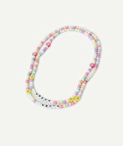 Lot de 2 colliers d'amitié fille avec perles colorées - TU