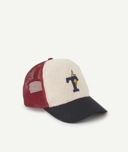 Casquette garçon écrue en bouclette avec patch et filet - 12-14 A
