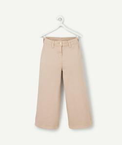 Pantalon large fille en fibres recyclées beige - 14 A