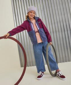 Jean large fille en denim bleu low impact - 2-3 A
