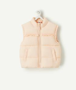 Doudoune fille en rembourrage recyclé rose avec volants - 12 A