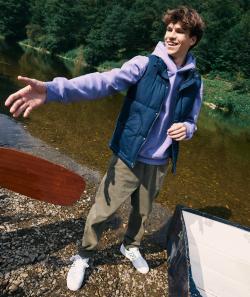 Pantalon chino garçon en fibres recyclées kaki - 10 A