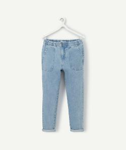 Pantalon slouchy garçon en denim bleu délavé low impact - 4 A