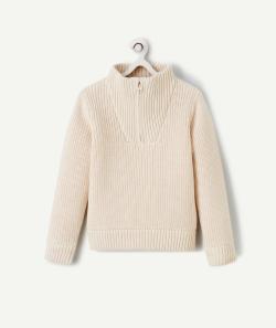 Pull col montant garçon tricot écru - 5 A