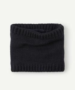 Snood tricot garçon en fibres recyclées bleu marine intérieur sherpa - 8-14 A