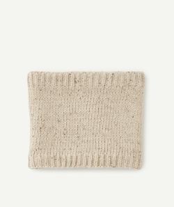 Snood en tricot garçon en fibres recyclées beige - 8-14 A