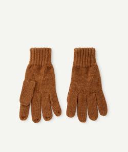 La paire de gants garçon en fibres recyclées marron - 6-8 A