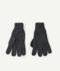 Gants tricot garçon en fibres recyclées gris foncé - 2-4 A