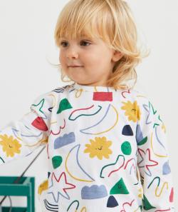 T-shirt bébé garçon en coton biologique imprimé thème géométrie - 3 M