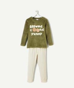 Pyjama velours garçon en fibres recyclées vert - 14 A