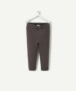 Pantalon bébé fille en maille compacte et fibres recyclées gris - 24 M