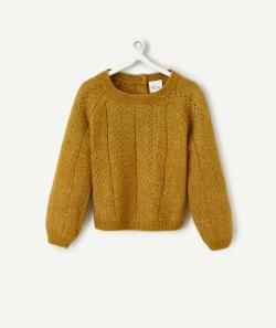 Pull en maille bébé fille vert avec jeux de torsades - 24 M