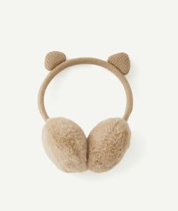 Cache-oreilles fille imitation fourrure beige avec oreilles - TU